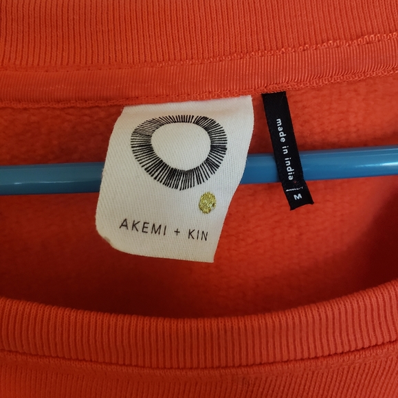 Akemi + Kin Elyria Orange Beaded Sweatshirt Medium - Picture 6 of 10